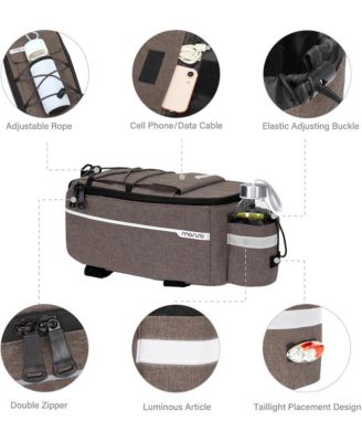 Bike Rack Cooler Bag Insulated Waterproof Bicycle Trunk Bag Rear Seat Pannier with Bottle Holder for Food Delivery Picnic Commuting