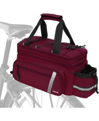 Insulated Bike Rack Bag with Rain Cover, Bicycle Trunk Cooler with Foldable Panniers for Commuting Travel Outdoor Cycling