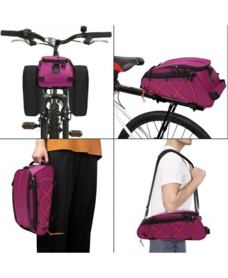 Bike Rack Bag with Removable Panniers Insulated Waterproof Bicycle Trunk Cooler Storage Rear Seat Cargo for Commuting Travel Camping