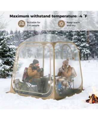 7 x 7 FT Clear Pop-Up Sports Tent Waterproof Bubble Pod with Sealed Floor