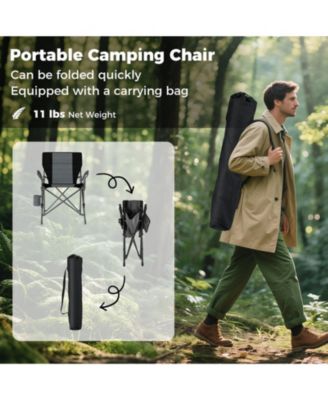 Folding Camping Chair with Cup Holder and Side Pocket