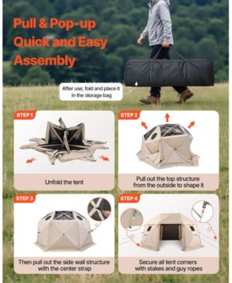 15 x 15 Ft Pop-Up Spherical Gazebo Screen Tent for 12-15 People