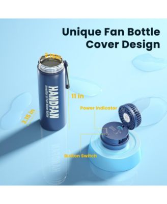 24oz IP67 Vacuum Insulated Water Bottle with Fan , Outdoor Sport Stainless Steel Coffee Tumbler for RV Camper