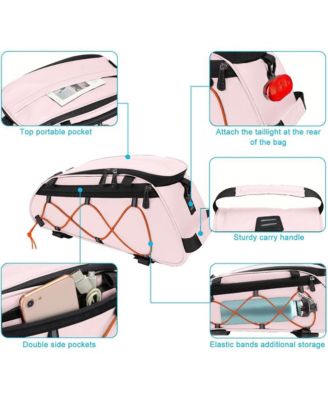 Bike Rack Bag with Removable Panniers Insulated Waterproof Bicycle Trunk Cooler Storage Rear Seat Cargo for Commuting Travel Camping