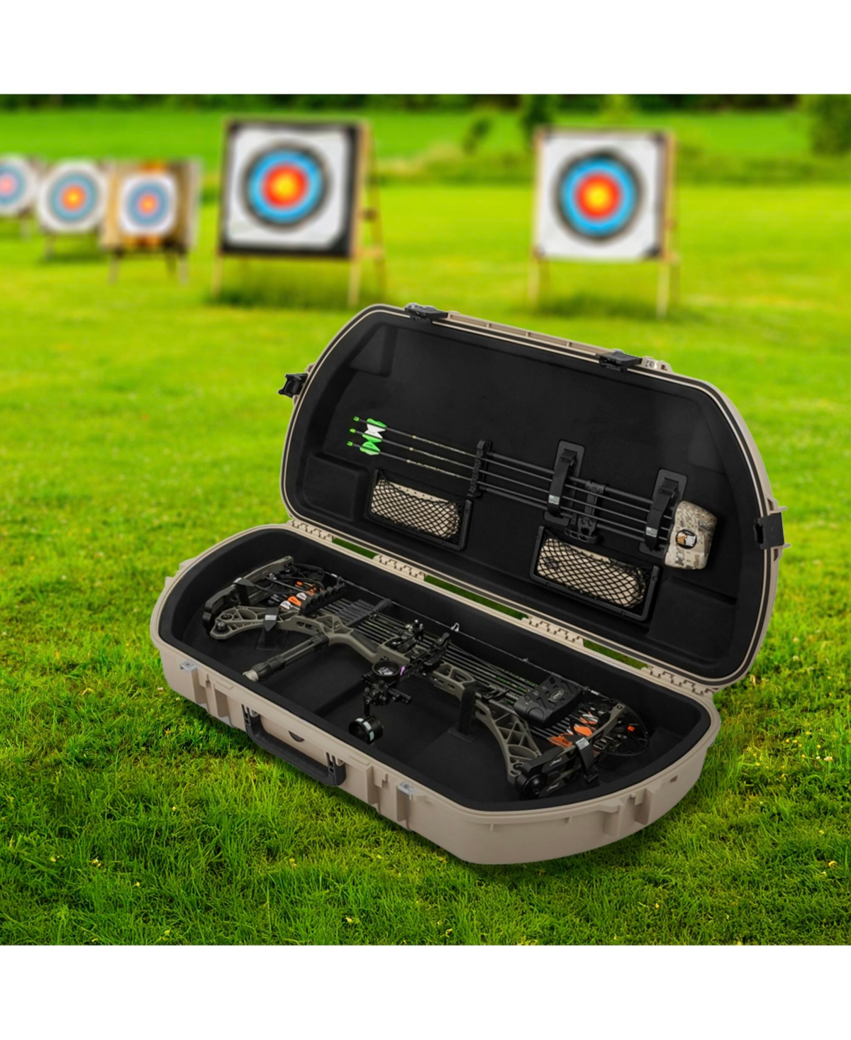 Skb Hard Protective Storage Case, Archery Bow and Arrow iSeries Shaped Case, Tan