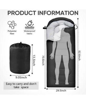 Sleeping Bag Portable Waterproof 4 Seasons Camping Adults Backpacking Camping Outdoor Recreation Gear