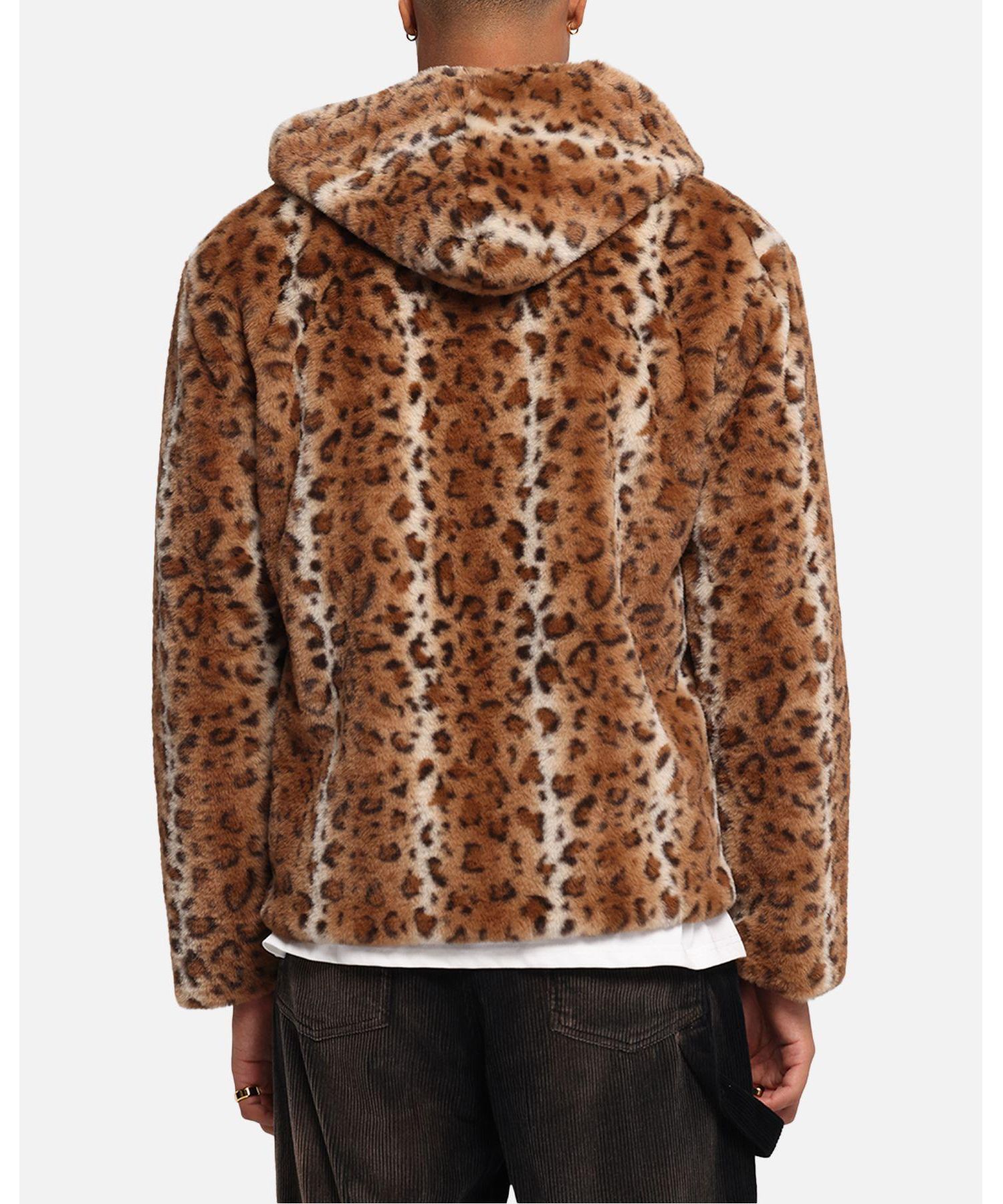 Men's Leopard Faux Fur Jacket