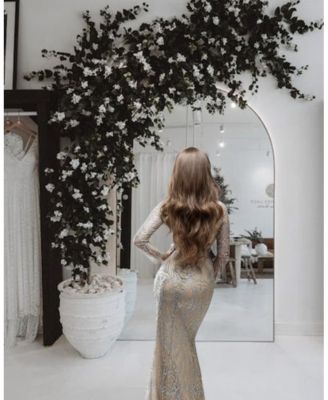 Full Length Mirror, 81"x41" Floor Mirror, Arch Floor Standing Mirror Freestanding for Bedroom, Hanging Mounted for Living Room Cloakroom, Gold