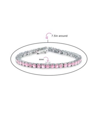 Classic 12CTW Cubic Zirconia Solitaire CZ Tennis Bracelet Silver Plated 7.5 Inch