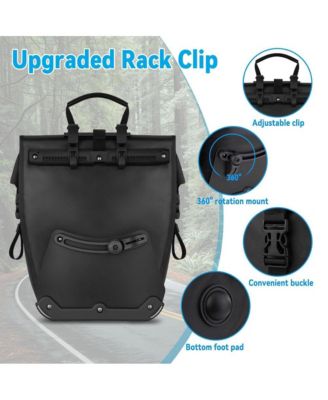 Waterproof Bike Panniers 2 Pack 25L Rear Rack Saddle Bags TPU Bicycle Storage Trunk Bag for Commuting Touring Road Mountain Cycling