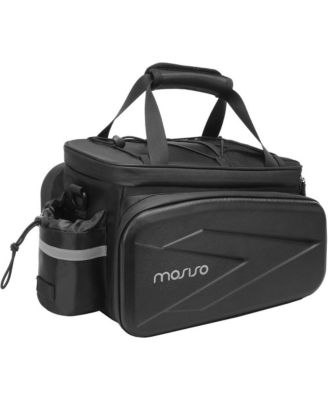 Insulated Bike Rear Rack Bag 8L Trunk Cooler with Foldable Panniers, Waterproof Cycling Storage Bag with Shoulder Strap for Commuting