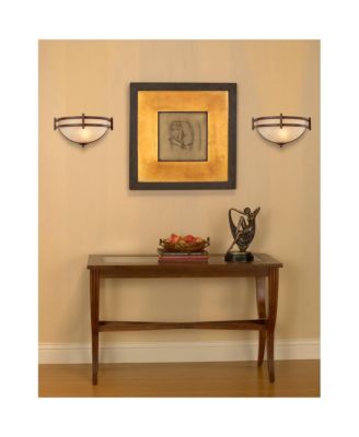 Oak Valley Collection Mission Cottage Sconce Wall Decor Rustic Bronze Hardwired 14 1/2" Wide Fixture Pocket Scavo Glass for Bedroom Bathroom Bedside Living Room Home Hallway - Franklin Iron Works