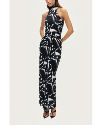 Women's Printed Halter Maxi Dress