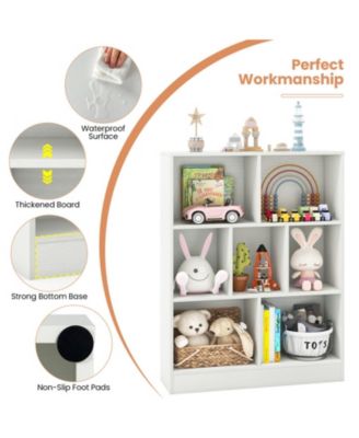 7-Section Freestanding Kids Bookshelf for Classroom, Daycare and Nursery
