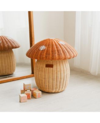 Mushroom Handcrafted Rattan Storage Basket - Wicker