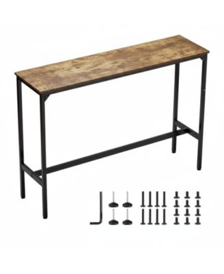 Narrow Metal Bar Height Pub Table for Kitchen Dining