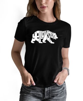 Women's Yellowstone Bear Word Art Pullover Top