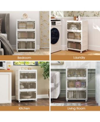 33 Gal 3-Pack Stackable Plastic Storage Bins with Lid, 21 x 13 x 35.5 in