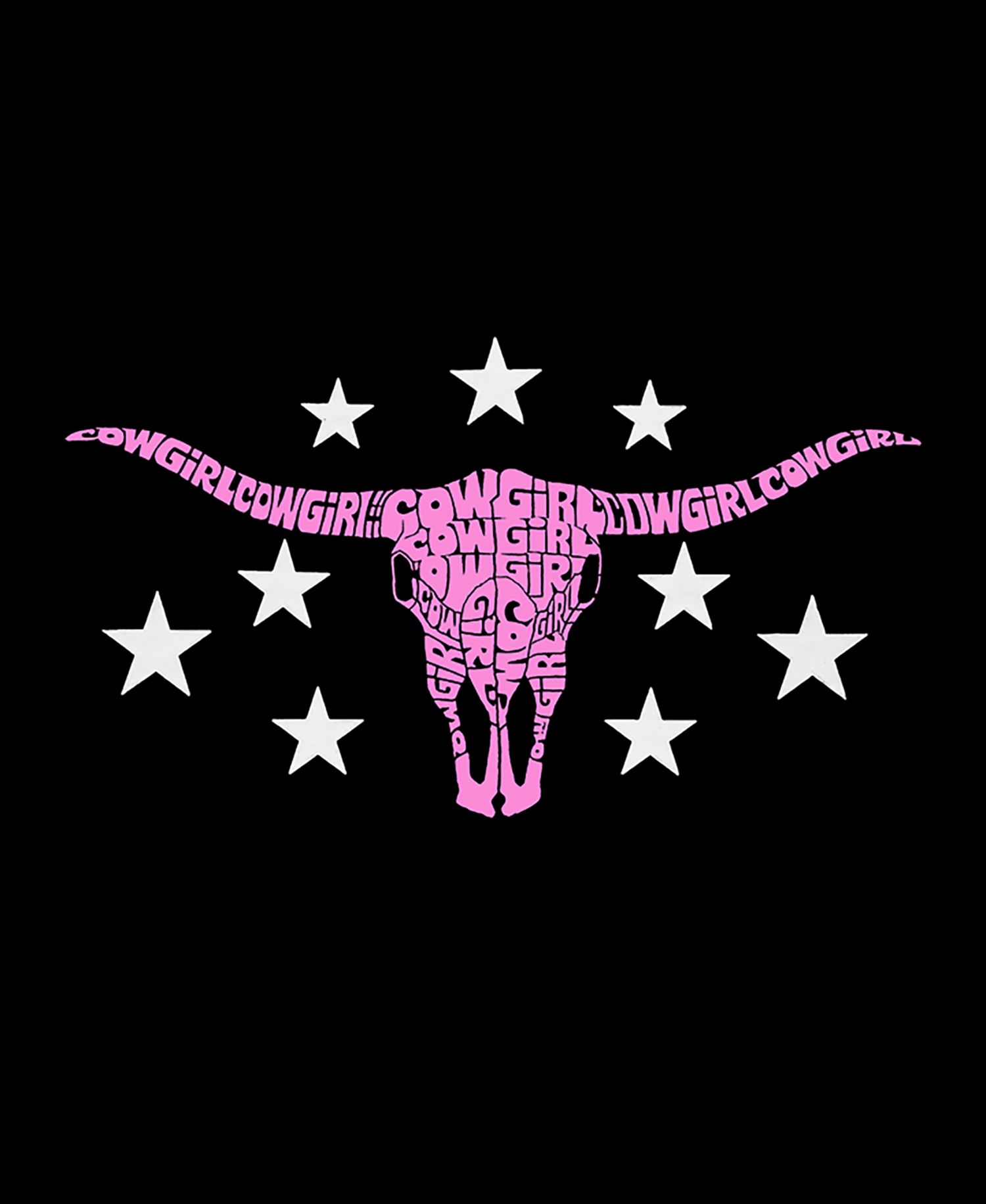 Women's Cowgirl Cowskull Word Art Hooded Sweatshirt