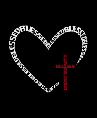 Women's Blessed Heart Word Art Hooded Sweatshirt