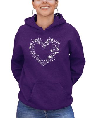 Women's Sheet Music Heart Word Art Hooded Sweatshirt
