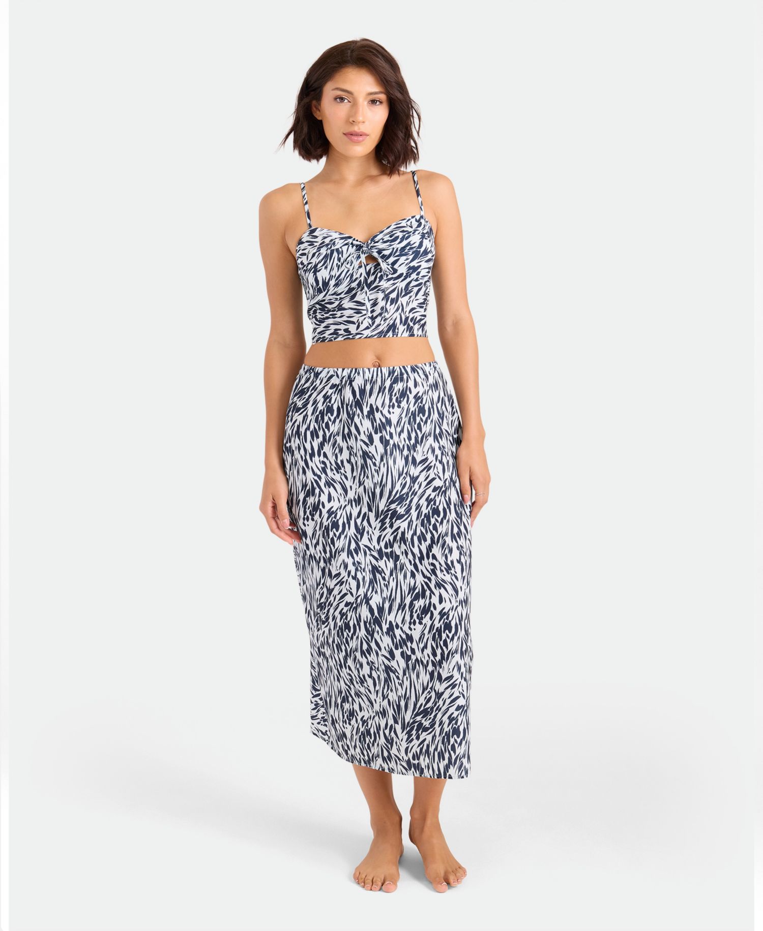 Women's Printed Sleeveless Swim Cover-Up Tunic Top