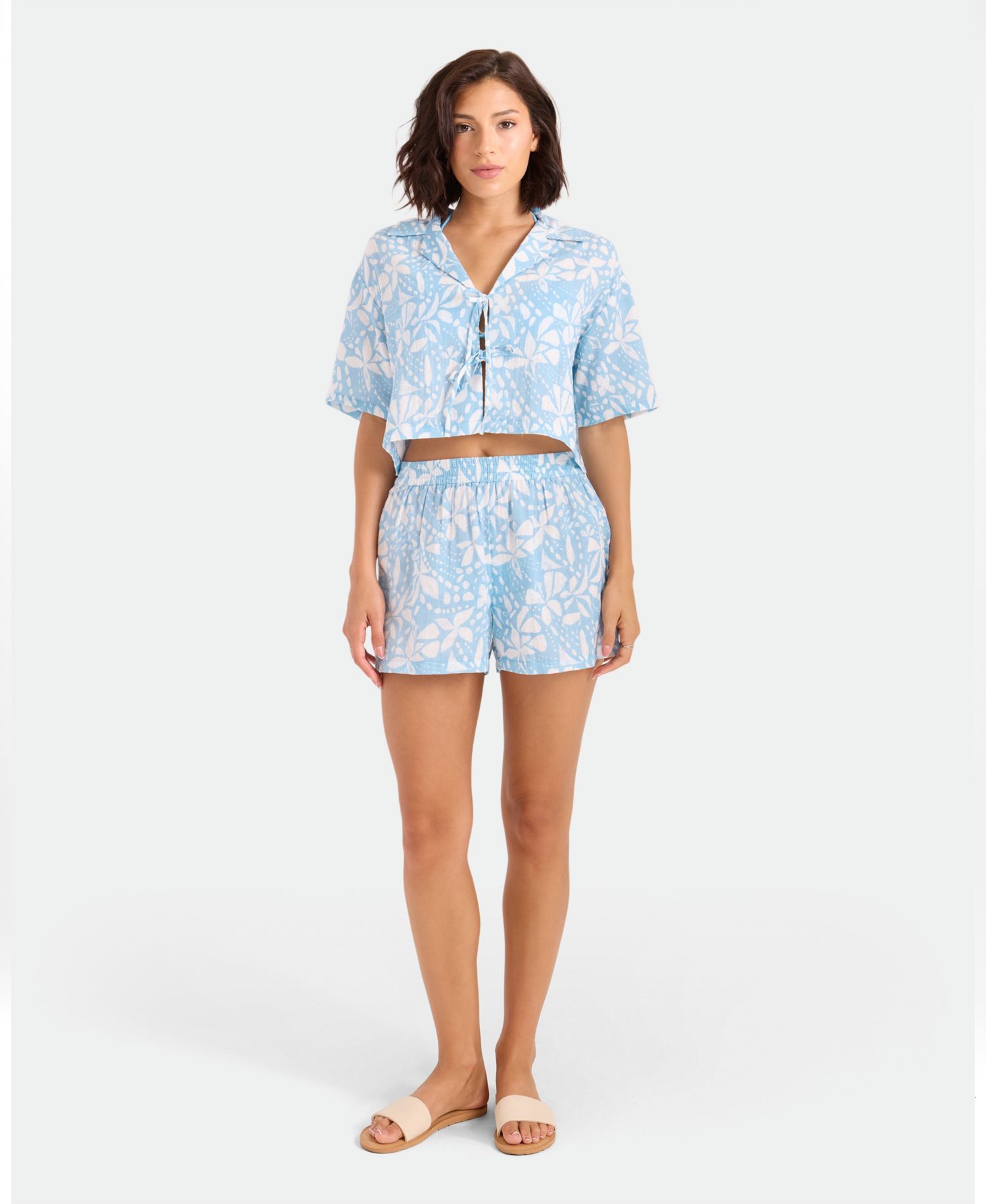 Women's Printed Pull-On Swim Cover-Up Shorts