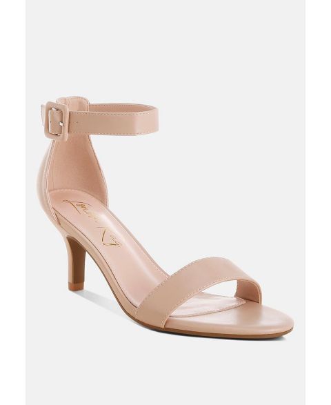 Женские сандалии London Rag Feruda Faux Leather Kitten Heel, цвет: Бежевая искусственная кожа