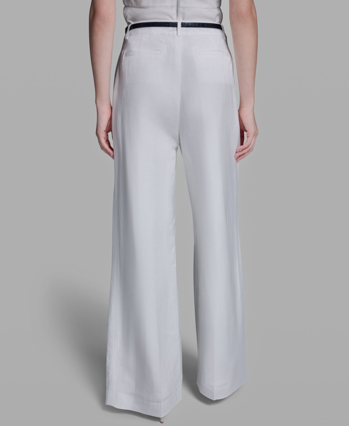 Женские брюки BCBG High-Rise Wide-Leg Belted, цвет: Белый — фото 4