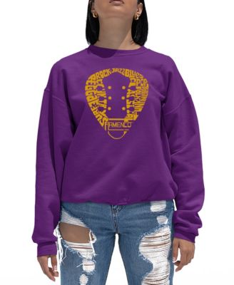 Women's Guitar Pick Genres Word Art Crewneck Sweatshirt