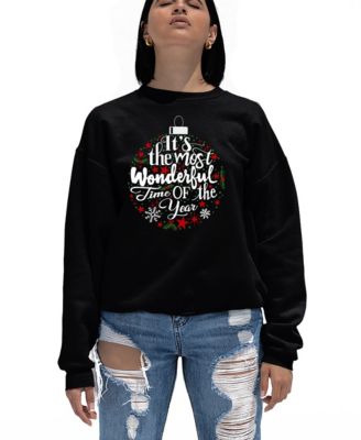 Women's Christmas Ornament Word Art Crewneck Sweatshirt