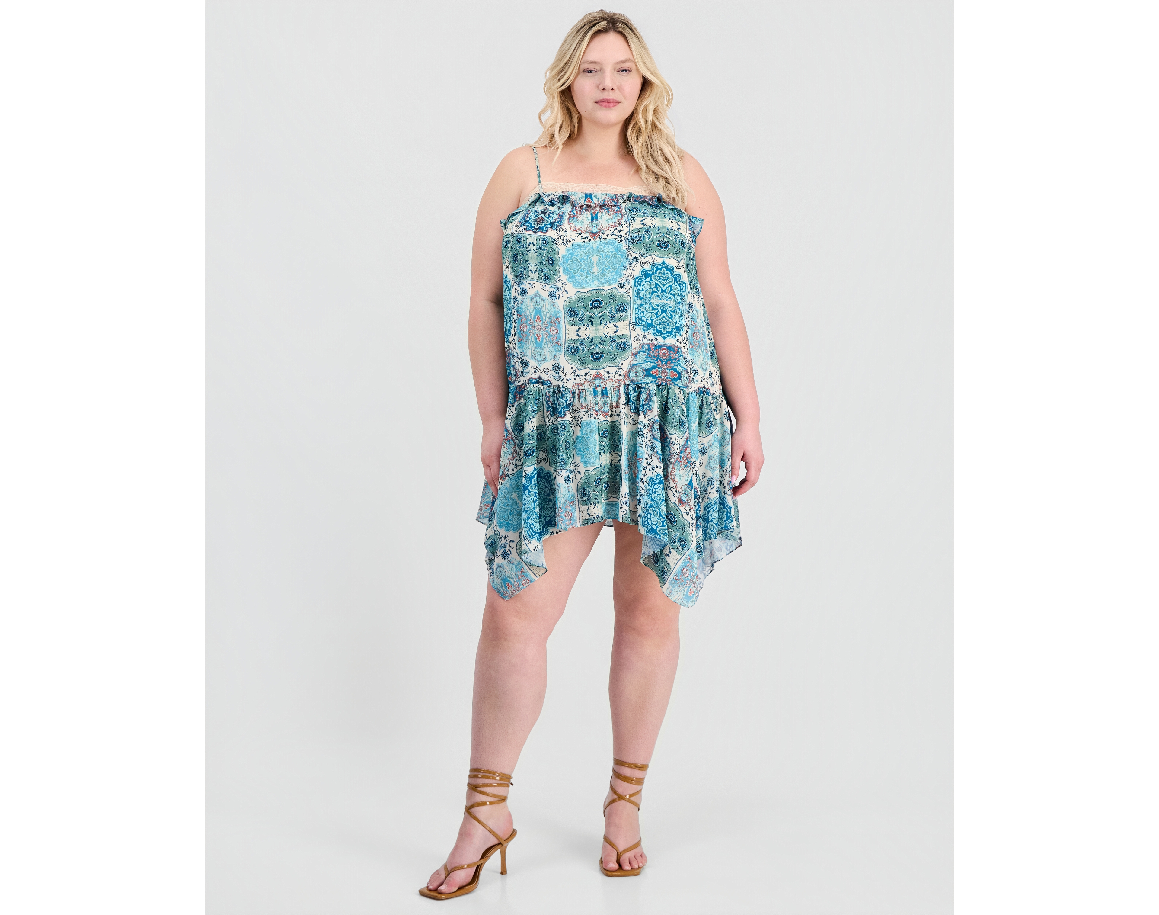 And Now This Trendy Plus Handkerchief-Hem Mini Dress, Macy's Exclusive