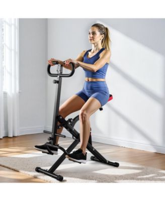 Deep Squat Rowing Machine, Foldable Glute Trainer with 12-Gear Adjustable Resistance, Home Squat Machine for Glutes & Legs