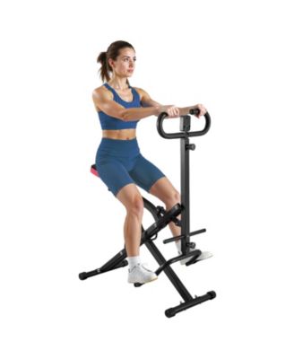 Deep Squat Rowing Machine, Foldable Glute Trainer with 12-Gear Adjustable Resistance, Home Squat Machine for Glutes & Legs