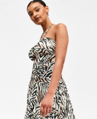 zebra print homecoming dresses Y2K zebra print black pink dress hoco prom scene emo sz 13
