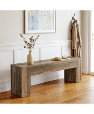 55" Entryway Bench, Farmhouse Indoor End of Bed Bench, Shoe Bench