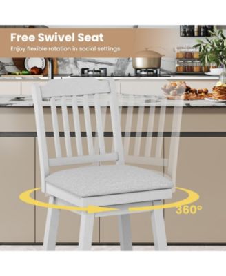 25 inch Modern Bar Stools Set of 2 with Upholstered Swivel Seat