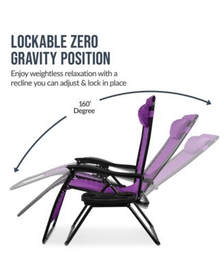 Set of 2 Extra Wide Zero Gravity Lounge Chair Recliners w/ Cup Holder