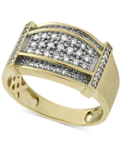Men's Diamond Statement Ring (1/2 ct. t.w.) in 10k Gold