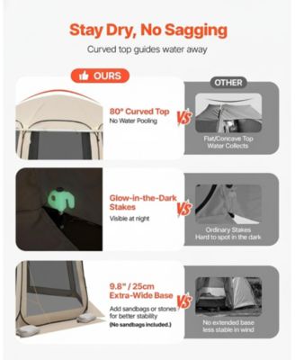 Pop Up Screen House Tent 12x11 ft for 10-12 People with Extended Awning, Carry Bag and Netting Sides