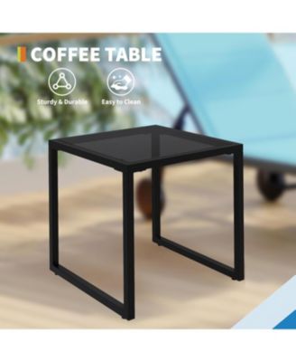 Outdoor Chaise Lounge Chairs with Wheels & Side Table Set of 3, 5-Position Adjustable Backrest Poolside