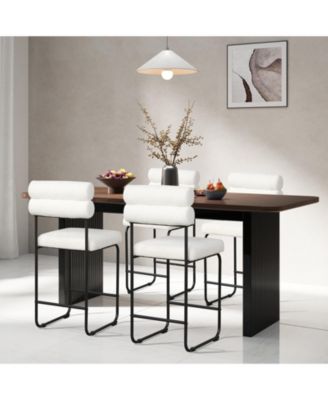 26 Inch Counter Height Bar Stools Set of 2 with Metal Frame and Footrest