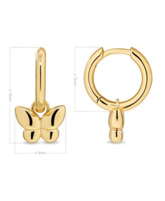 Butterfly Hoop Earrings in Plated Sterling Silver
