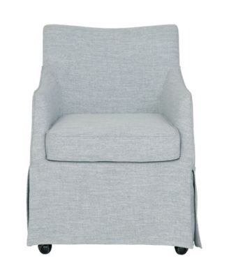 London 25" Upholstered Skirted Dining Arm Chair