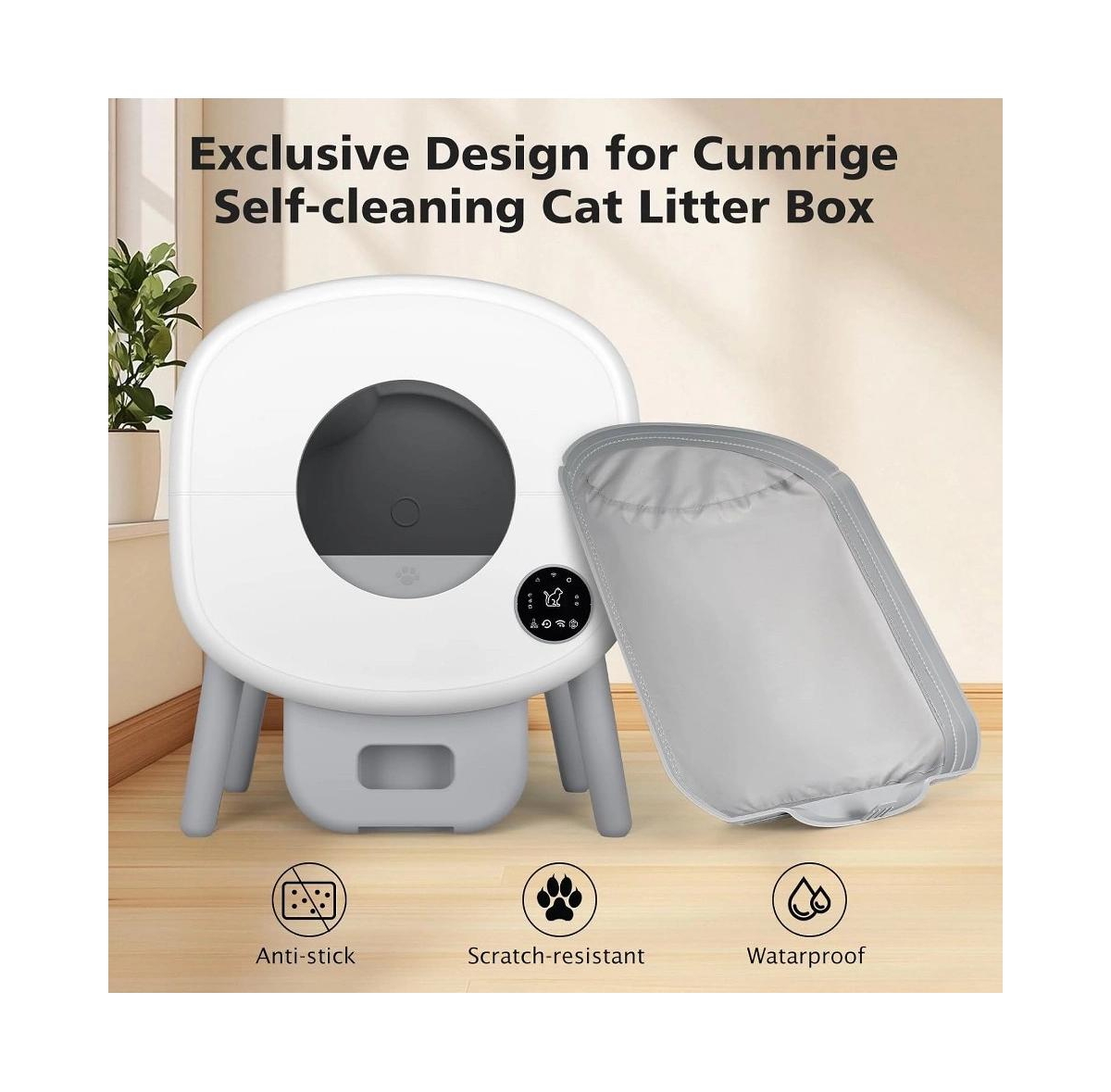 Cumrige Self Cleaning Litter Box Open Top Automatic Litter Box with App Control for Multiple Cats