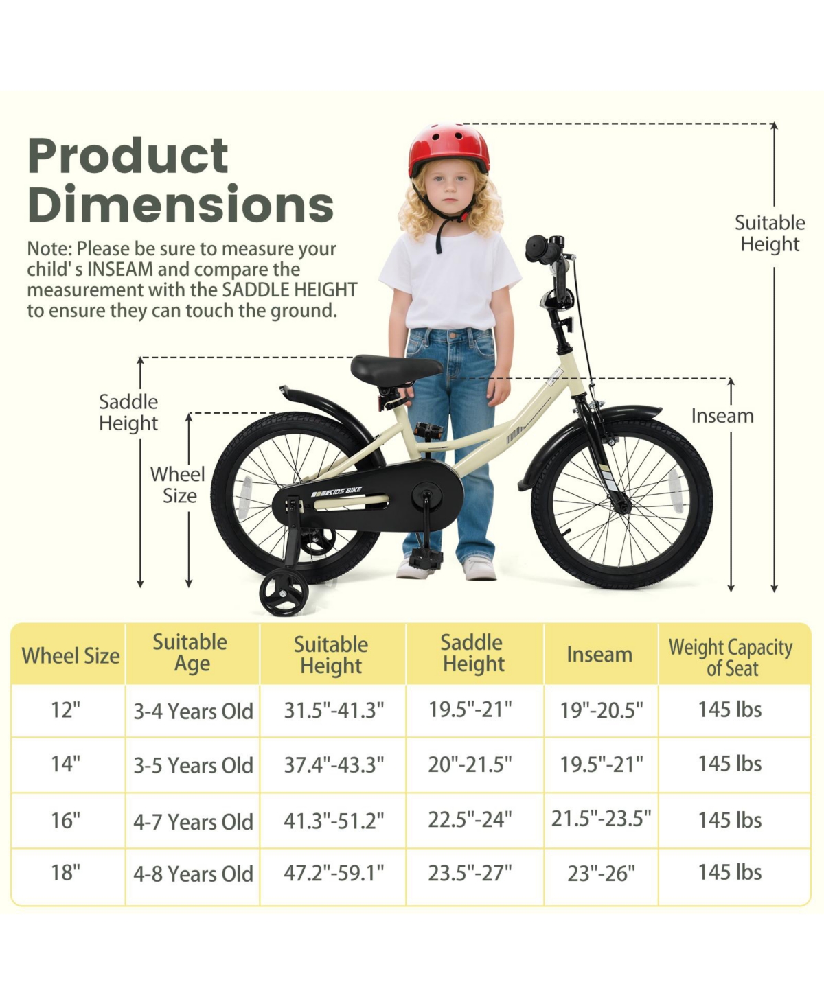 Slickblue Kids Bicycle Sport Style with Detachable Training Wheels Bike