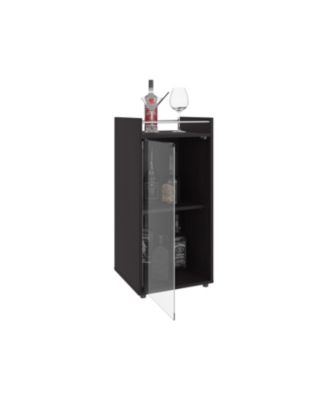 Compact Minibar Cabinet with 2 Doors and Open Shelf