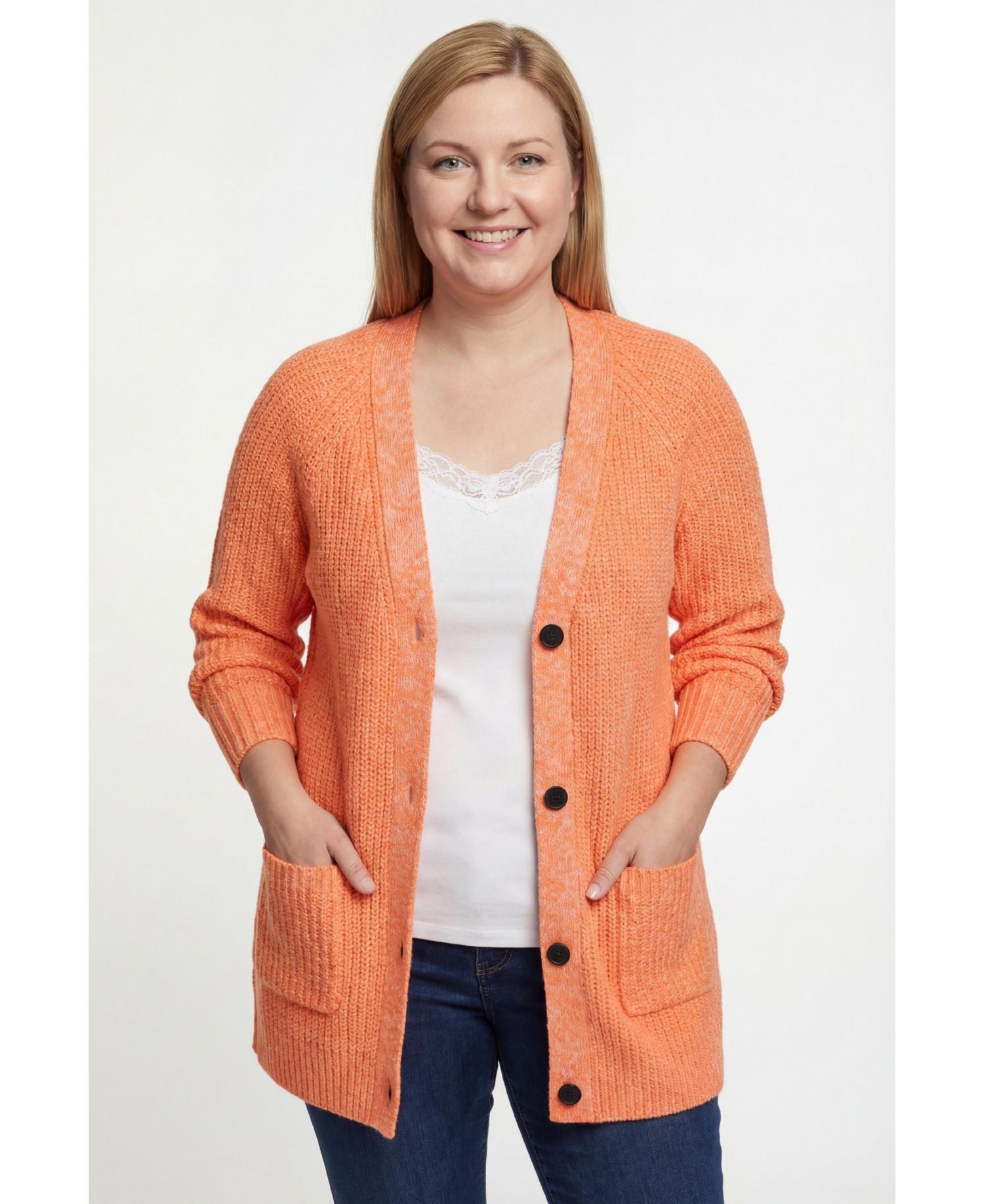 Women's Within Button-Front Shaker Cardigan Sweater