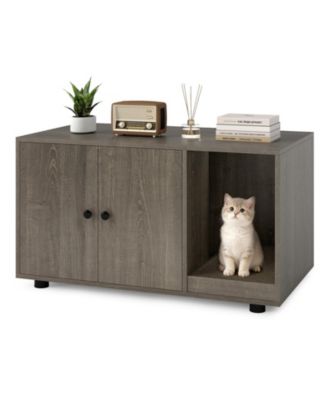 Hidden Cat Litter Box with Scratching Board