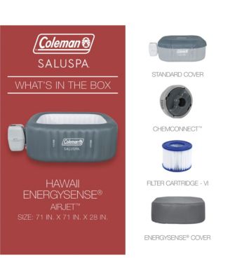 Coleman Hawaii AirJet Square Inflatable Hot Tub with EnergySense Cover